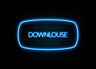 Downlouse  - colorful Neon Sign on brickwall