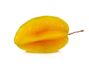 Fototapeta na wymiar yellow star fruit carambola or star apple ( starfruit ) on white background