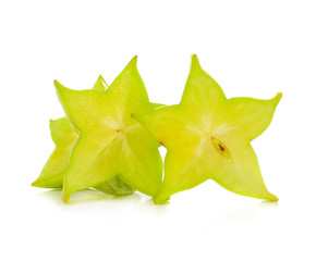 Fototapeta premium Carambola fruit slices isolated on white background
