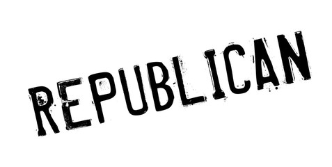Republican rubber stamp. Grunge design with dust scratches. Effects can be easily removed for a clean, crisp look. Color is easily changed.