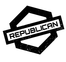 Republican rubber stamp. Grunge design with dust scratches. Effects can be easily removed for a clean, crisp look. Color is easily changed.