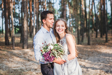 couple in love celebrating a wedding on the ocean