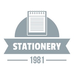 Learning stationery logo, simple gray style