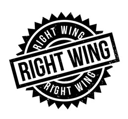 Right Wing rubber stamp. Grunge design with dust scratches. Effects can be easily removed for a clean, crisp look. Color is easily changed.