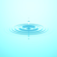 Plakat Water drop falling into water surface