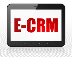 Fototapeta premium Business concept: Tablet Pc Computer with E-CRM on display
