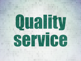 Business concept: Quality Service on Digital Data Paper background