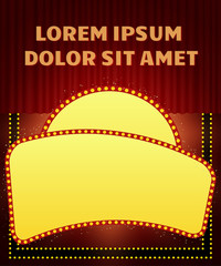  Poster Template with retro shine banner.  Design for presentation, concert, show