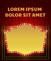  Poster Template with retro shine banner.  Design for presentation, concert, show