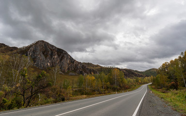 road route among the mountainous terrain