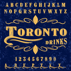 Vintage vector font - typeface design