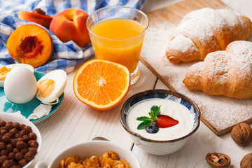 Traditional french breakfast closeup