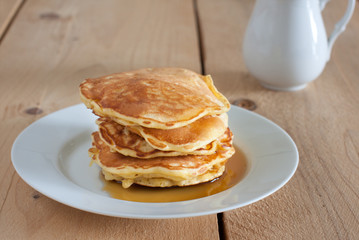 Stack of pancakes on a plate