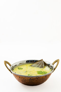 Tradtional Rajsthani food Kadi or curd curry with kadi patta