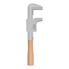 Adjustable wrench icon, realistic style