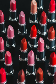 Lipstick on black background.