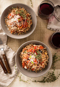 Farro with Grilled Tomatoes