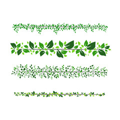stripes of leaves for frames and text division