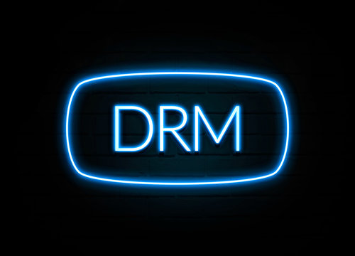 Drm  - colorful Neon Sign on brickwall