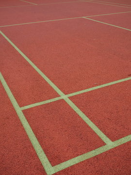 sports field red colourful lines