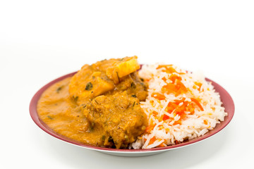 Handmade Indian curry chicken rice