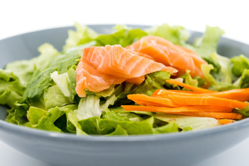 Fresh seafood salad with smoked salmon