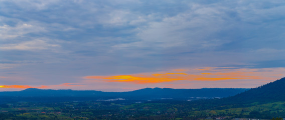 Naklejka premium Viewpoint at Khao Kho sunset in Phetchabun, Thailand