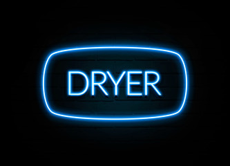 Dryer  - colorful Neon Sign on brickwall © Zobaair