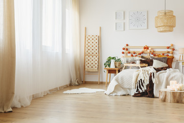 Interior of a spacious bedroom