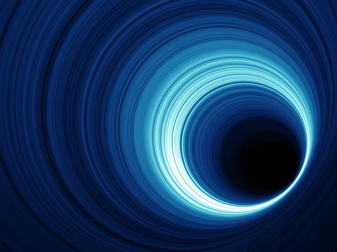 Abstract Blue Digital Background, 3 D Tunnel