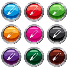 Hand holding spatula tool set 9 collection