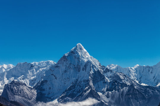 Snowy mountains of the Himalayas