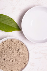 Clay powder and water - facial mask ingredients