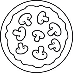 design pilze funghi champignon lecker pizza rund groß comic cartoon clipart