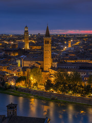 Fototapeta na wymiar View of Verona by night, Italy