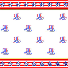 Template for American Holidays, 3D Illustration, Beautiful background in the colors Red, White and Blue.