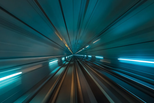 Long exposure view of tunnel