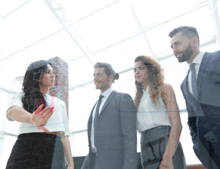 business woman with her business team