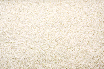 Fototapeta na wymiar White rice background and texture, copy space