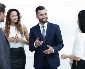 business people argue standing in office
