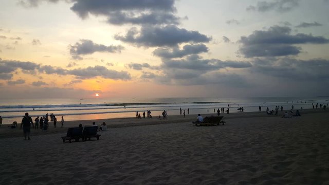 Sunset at beach of Kuta, Bali