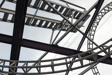 Curved metal structure in the city