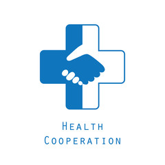 Health cooperation concept logo