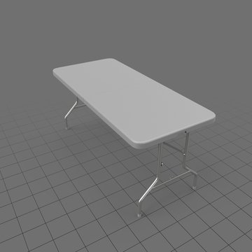 Folding table with metal legs