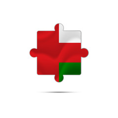 Isolated piece of puzzle with the Oman flag. Vector illustration.