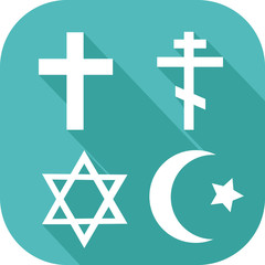 Obraz premium Icône des symboles de différentes religions 