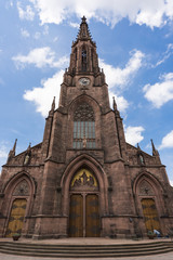 Fototapeta na wymiar Facade of the church of Bühl in Germany