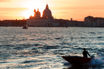 Architecture and landmarks of Venice. Sunset