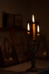 A candle against the background of orthodox