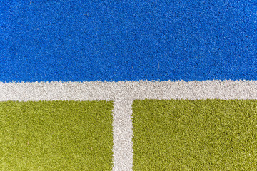 Astro Turf Closeup Lines sports field boundary blue green white abstract closeup detail